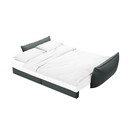 Kaelle 3-Sitzer Sofa mit Schlaffunktion, mit Bezug aus Chenille (Haga78) in Petrol, 244x97 cm – Bild 5