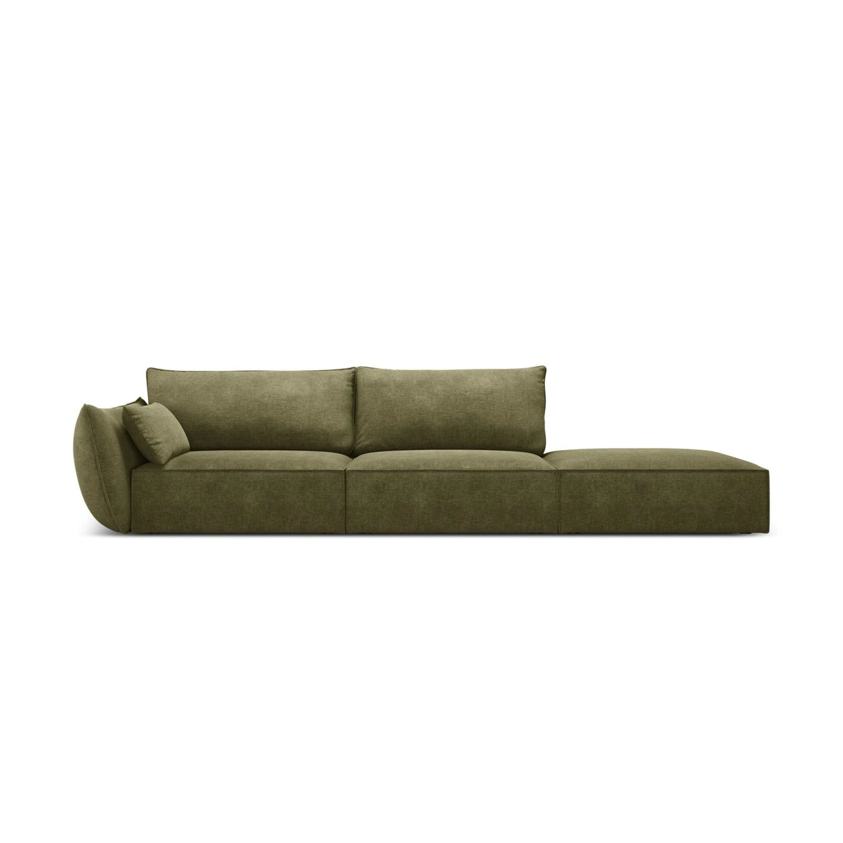Kaelle 3-Sitzer Sofa Rechts offen, mit Bezug aus Chenille (OTH 38) in Grün, 264x110 cm – Bild 1