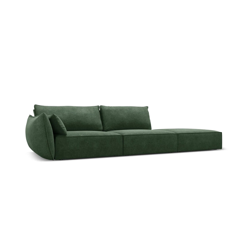 Kaelle 3-Sitzer Sofa Rechts offen, mit Bezug aus Chenille (OTH 39) in Flaschengrün, 264x110 cm – Bild 3
