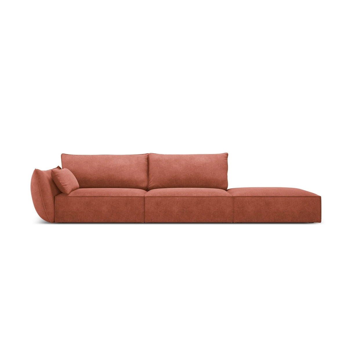 Kaelle 3-Sitzer Sofa Rechts offen, mit Bezug aus Chenille (OTH 57) in Terrakotta, 264x110 cm – Bild 1