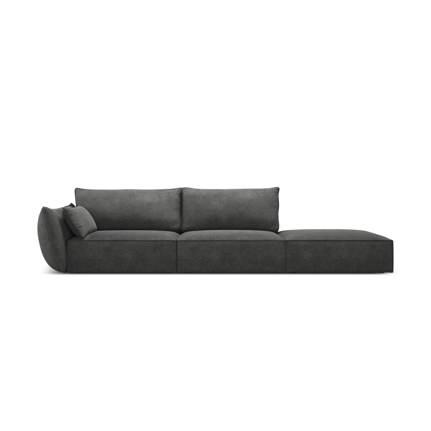 Kaelle 3-Sitzer Sofa Rechts offen, mit Bezug aus Chenille (OTH 97) in Dunkelgrau, 264x110 cm – Bild 1