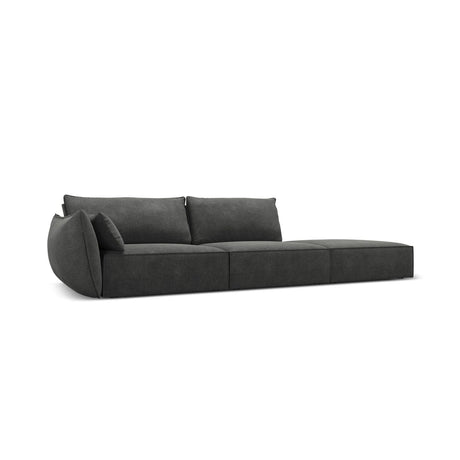 Kaelle 3-Sitzer Sofa Rechts offen, mit Bezug aus Chenille (OTH 97) in Dunkelgrau, 264x110 cm – Bild 3