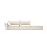 Kaelle 3-Sitzer Sofa Rechts offen, mit Bezug aus Samt (Blu22) in Leichtes Beige, 264x110 cm – Bild 1