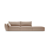 Kaelle 3-Sitzer Sofa Rechts offen, mit Bezug aus Samt (Blu28) in Beige, 264x110 cm – Bild 1