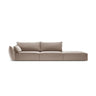 Kaelle 3-Sitzer Sofa Rechts offen, mit Bezug aus Samt (Blu40) in Cappuccino, 264x110 cm – Bild 1