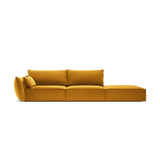 Kaelle 3-Sitzer Sofa Rechts offen, mit Bezug aus Samt (Blu68) in Gelb, 264x110 cm – Bild 1