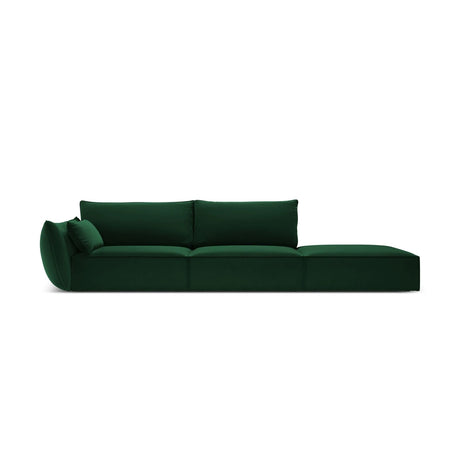 Kaelle 3-Sitzer Sofa Rechts offen, mit Bezug aus Samt (Blu78) in Flaschengrün, 264x110 cm – Bild 1