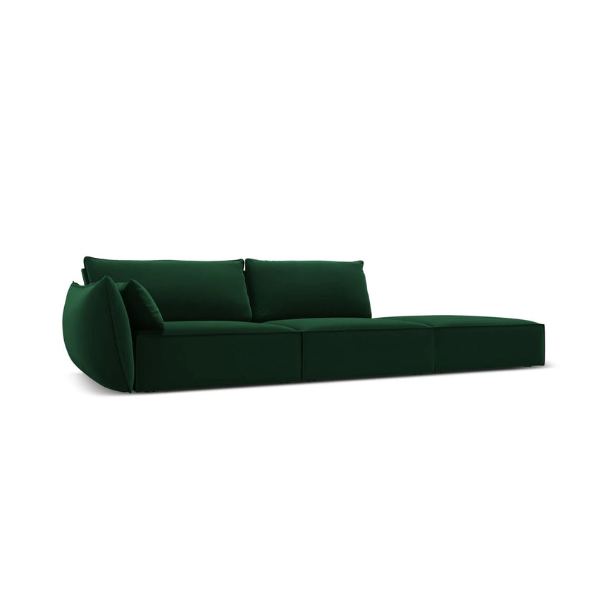 Kaelle 3-Sitzer Sofa Rechts offen, mit Bezug aus Samt (Blu78) in Flaschengrün, 264x110 cm – Bild 3