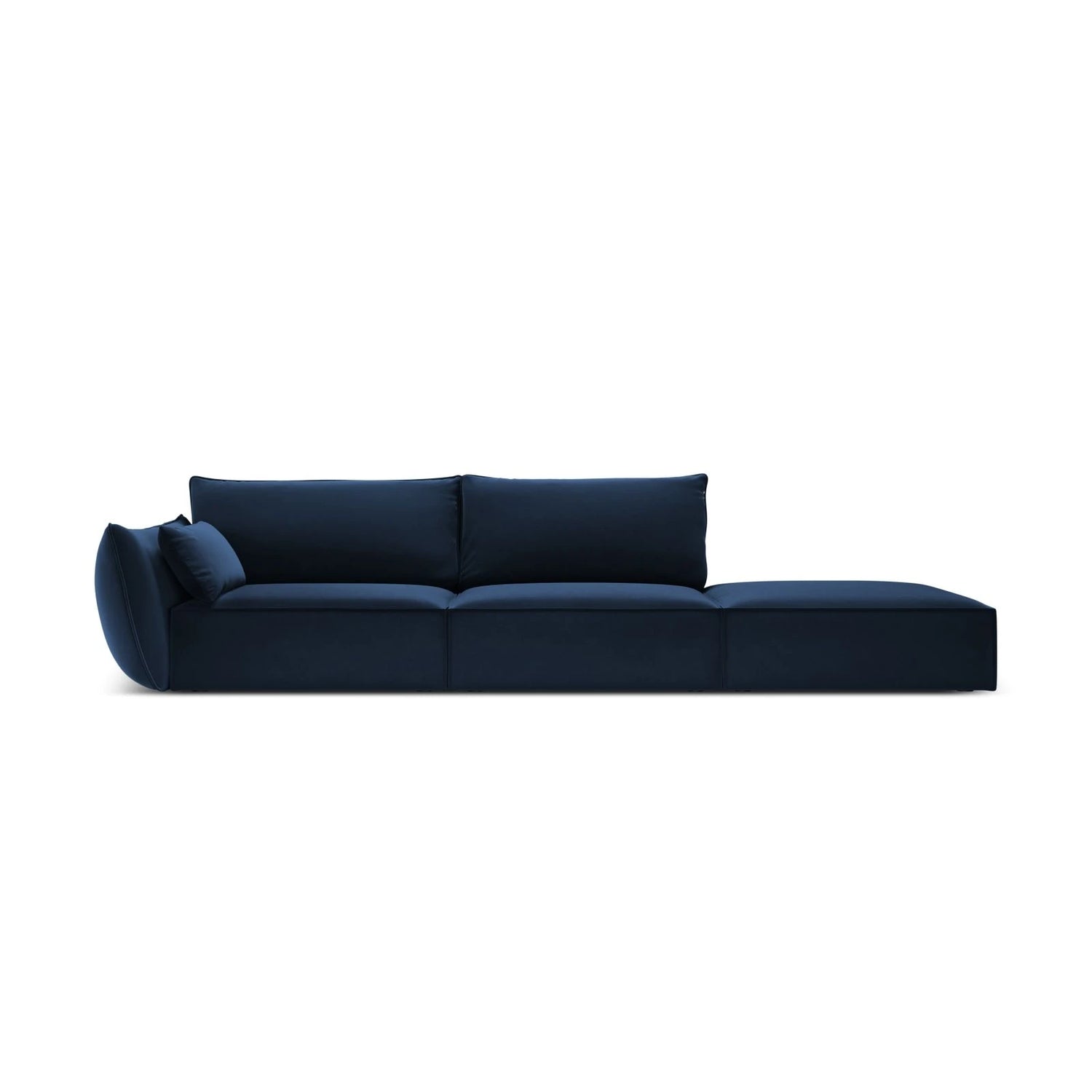 Kaelle 3-Sitzer Sofa Rechts offen, mit Bezug aus Samt (Blu86) in Königsblau, 264x110 cm – Bild 1