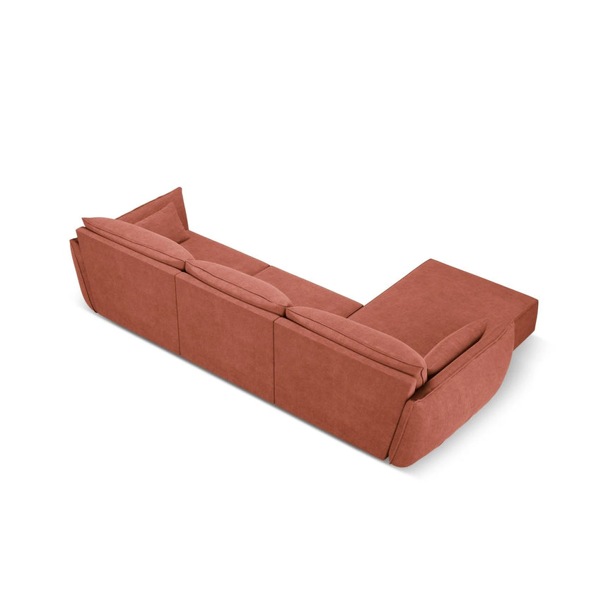 Kaelle 4-Sitzer Ecksofa Links, mit Bezug aus Chenille (OTH 57) in Terrakotta, 308x171 cm – Bild 4
