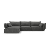 Kaelle 4-Sitzer Ecksofa Links, mit Bezug aus Chenille (OTH 97) in Dunkelgrau, 308x171 cm – Bild 1