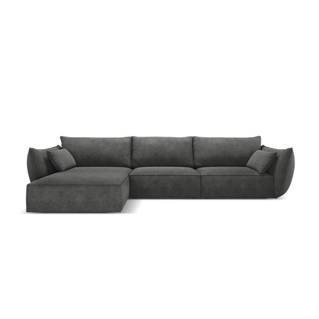 Kaelle 4-Sitzer Ecksofa Links, mit Bezug aus Chenille (OTH 97) in Dunkelgrau, 308x171 cm – Bild 1