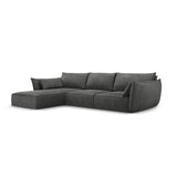 Kaelle 4-Sitzer Ecksofa Links, mit Bezug aus Chenille (OTH 97) in Dunkelgrau, 308x171 cm – Bild 3