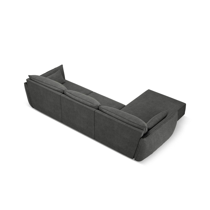 Kaelle 4-Sitzer Ecksofa Links, mit Bezug aus Chenille (OTH 97) in Dunkelgrau, 308x171 cm – Bild 4