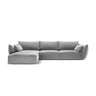 Kaelle 4-Sitzer Ecksofa Links, mit Bezug aus Samt (Blu10) in Grau, 308x171 cm – Bild 1