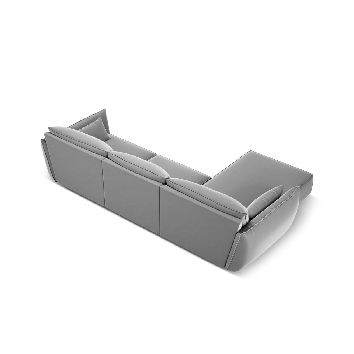 Kaelle 4-Sitzer Ecksofa Links, mit Bezug aus Samt (Blu10) in Grau, 308x171 cm – Bild 4