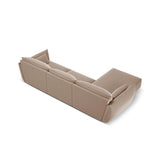Kaelle 4-Sitzer Ecksofa Links, mit Bezug aus Samt (Blu28) in Beige, 308x171 cm – Bild 4