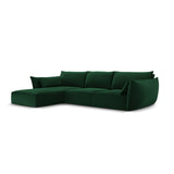 Kaelle 4-Sitzer Ecksofa Links, mit Bezug aus Samt (Blu78) in Flaschengrün, 308x171 cm – Bild 3