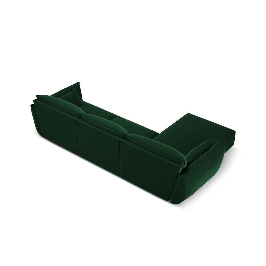 Kaelle 4-Sitzer Ecksofa Links, mit Bezug aus Samt (Blu78) in Flaschengrün, 308x171 cm – Bild 4