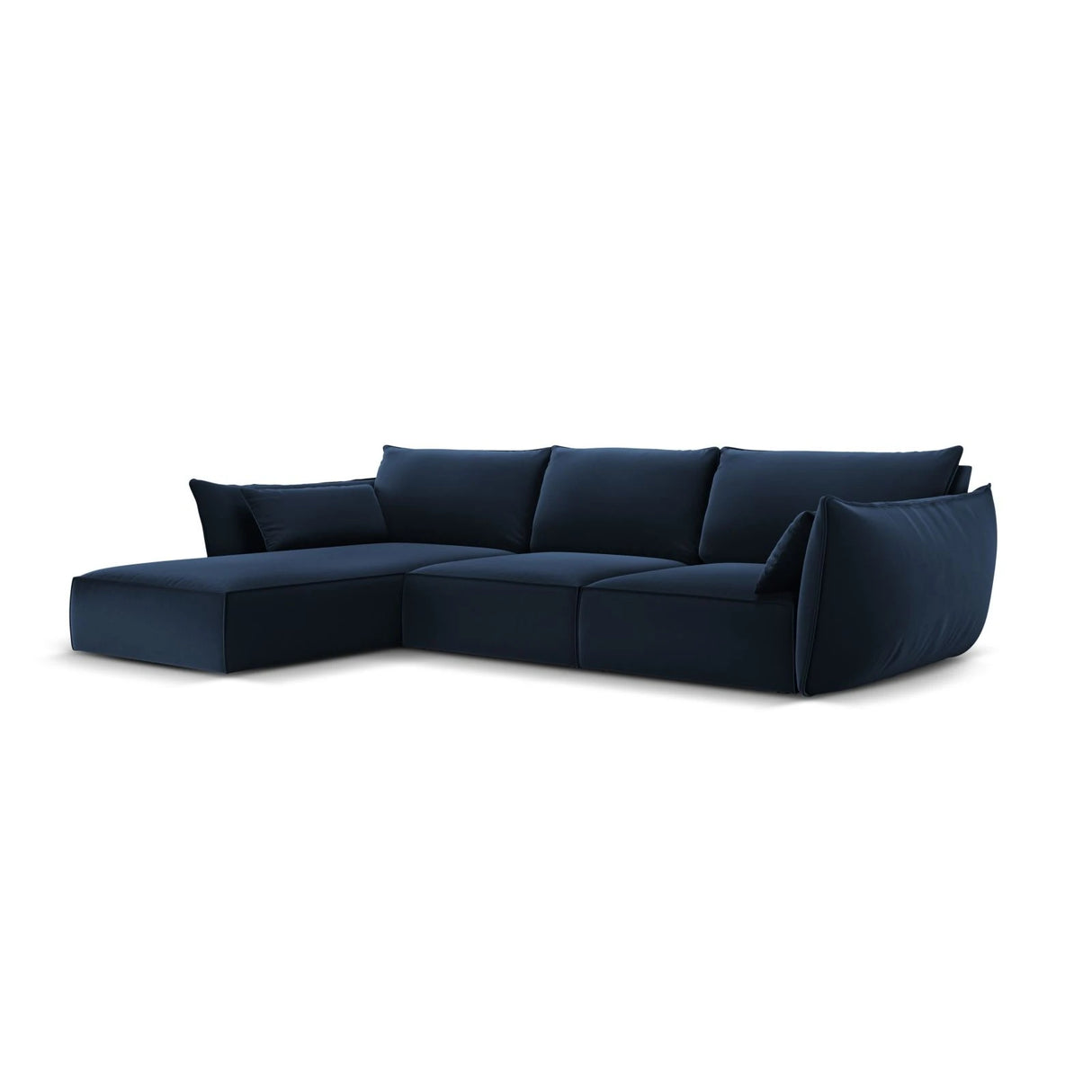Kaelle 4-Sitzer Ecksofa Links, mit Bezug aus Samt (Blu86) in Königsblau, 308x171 cm – Bild 3
