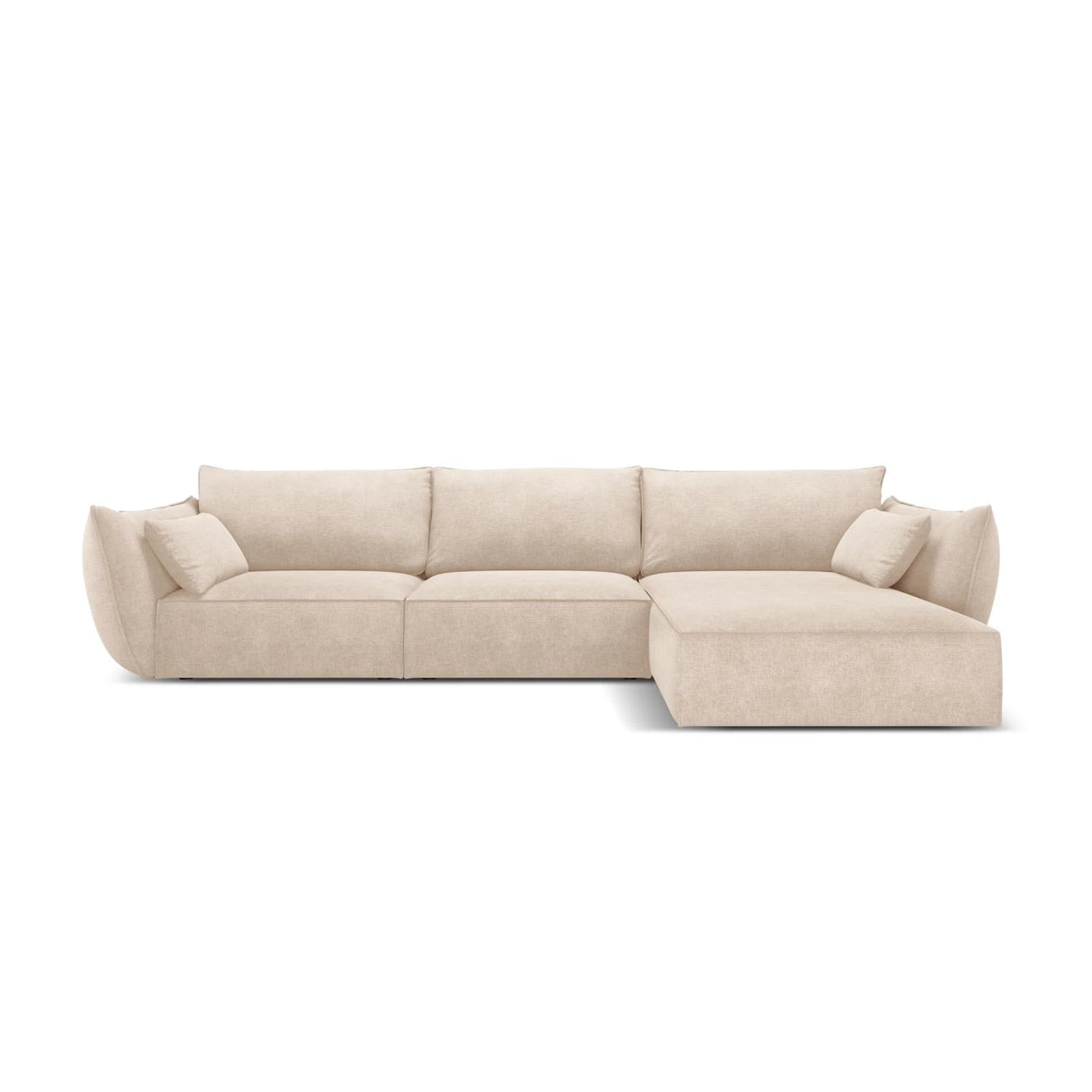 Kaelle 4-Sitzer Ecksofa Rechts, mit Bezug aus Chenille (OTH 08) in Beige, 308x171 cm – Bild 1