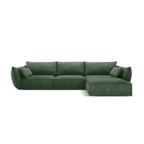 Kaelle 4-Sitzer Ecksofa Rechts, mit Bezug aus Chenille (OTH 39) in Flaschengrün, 308x171 cm – Bild 1