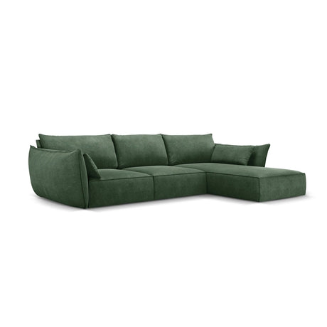 Kaelle 4-Sitzer Ecksofa Rechts, mit Bezug aus Chenille (OTH 39) in Flaschengrün, 308x171 cm – Bild 3