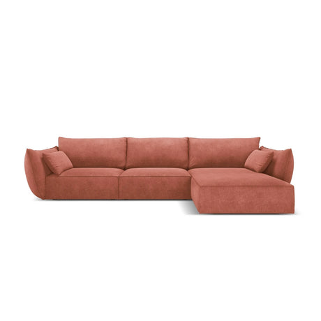 Kaelle 4-Sitzer Ecksofa Rechts, mit Bezug aus Chenille (OTH 57) in Terrakotta, 308x171 cm – Bild 1