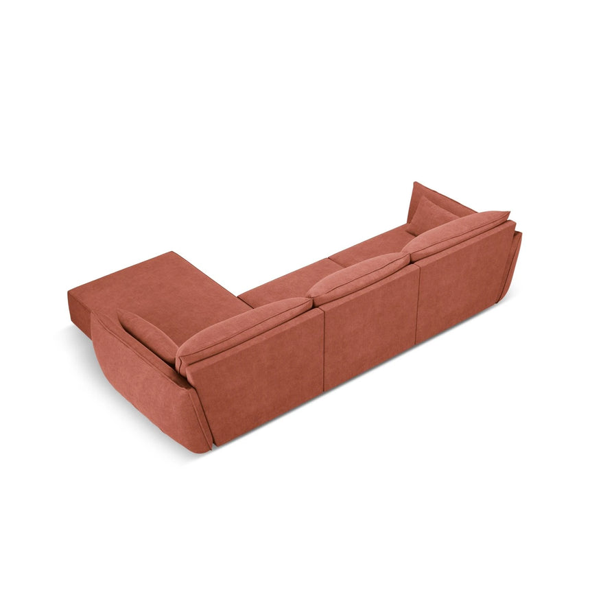 Kaelle 4-Sitzer Ecksofa Rechts, mit Bezug aus Chenille (OTH 57) in Terrakotta, 308x171 cm – Bild 4