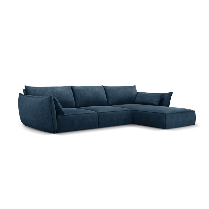 Kaelle 4-Sitzer Ecksofa Rechts, mit Bezug aus Chenille (OTH 78) in Königsblau, 308x171 cm – Bild 3