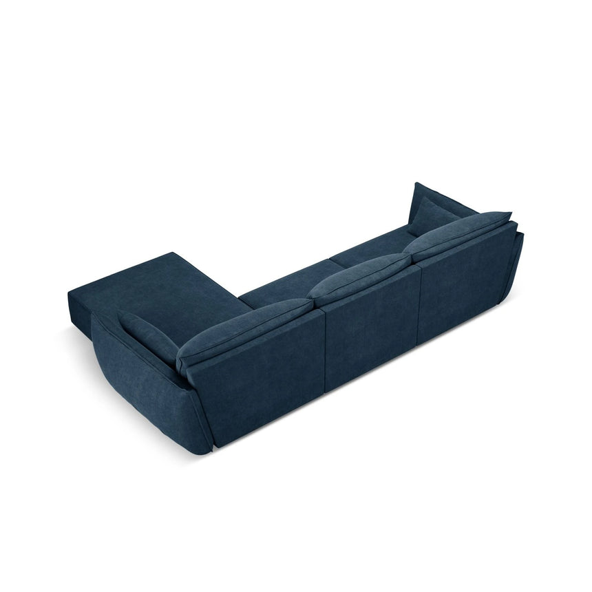 Kaelle 4-Sitzer Ecksofa Rechts, mit Bezug aus Chenille (OTH 78) in Königsblau, 308x171 cm – Bild 4