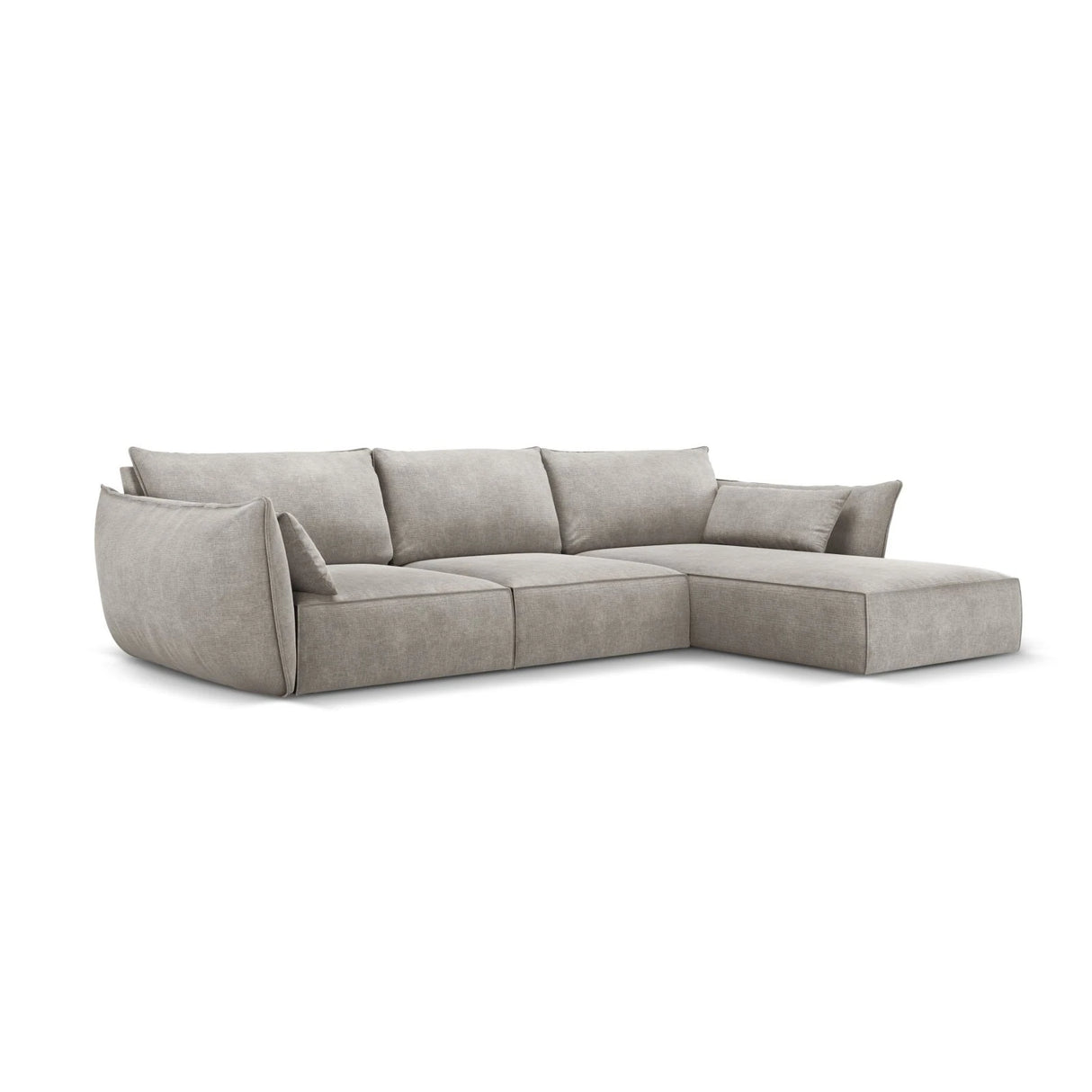 Kaelle 4-Sitzer Ecksofa Rechts, mit Bezug aus Chenille (OTH 85) in Hellgrau, 308x171 cm – Bild 3