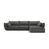 Kaelle 4-Sitzer Ecksofa Rechts, mit Bezug aus Chenille (OTH 97) in Dunkelgrau, 308x171 cm – Bild 1