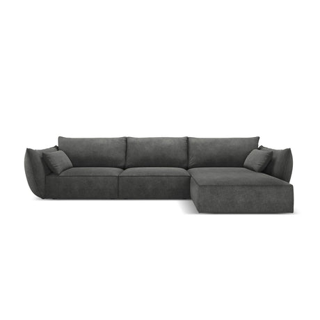 Kaelle 4-Sitzer Ecksofa Rechts, mit Bezug aus Chenille (OTH 97) in Dunkelgrau, 308x171 cm – Bild 1