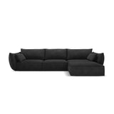 Kaelle 4-Sitzer Ecksofa Rechts, mit Bezug aus Chenille (OTH 99) in Schwarz, 308x171 cm – Bild 1