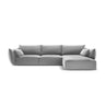Kaelle 4-Sitzer Ecksofa Rechts, mit Bezug aus Samt (Blu10) in Grau, 308x171 cm – Bild 1