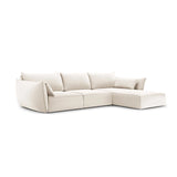 Kaelle 4-Sitzer Ecksofa Rechts, mit Bezug aus Samt (Blu22) in Leichtes Beige, 308x171 cm – Bild 3