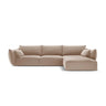Kaelle 4-Sitzer Ecksofa Rechts, mit Bezug aus Samt (Blu28) in Beige, 308x171 cm – Bild 1