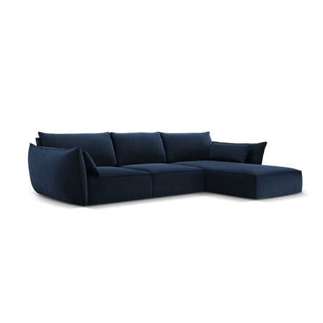 Kaelle 4-Sitzer Ecksofa Rechts, mit Bezug aus Samt (Blu86) in Königsblau, 308x171 cm – Bild 3