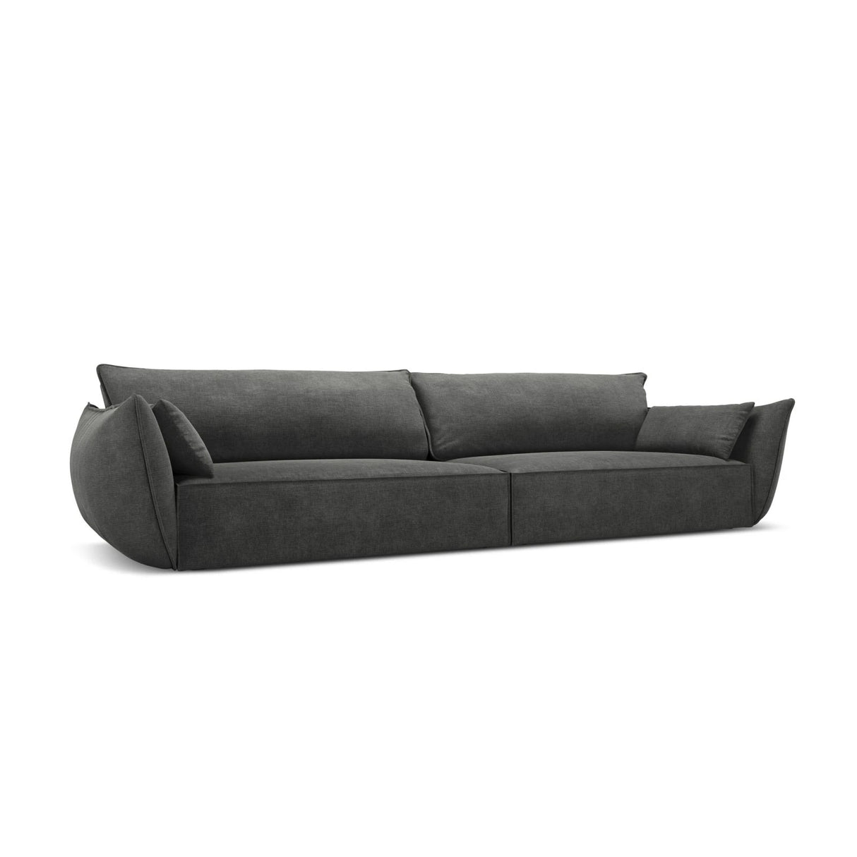 Kaelle 4-Sitzer Sofa mit Bezug aus Chenille (OTH 97) in Dunkelgrau, 248x110 cm – Bild 3
