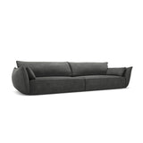 Kaelle 4-Sitzer Sofa mit Bezug aus Chenille (OTH 97) in Dunkelgrau, 248x110 cm – Bild 3