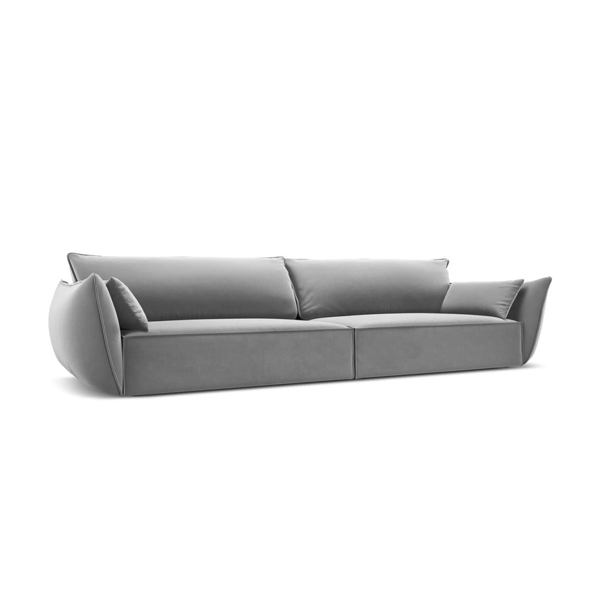 Kaelle 4-Sitzer Sofa mit Bezug aus Samt (Blu10) in Grau, 248x110 cm – Bild 3