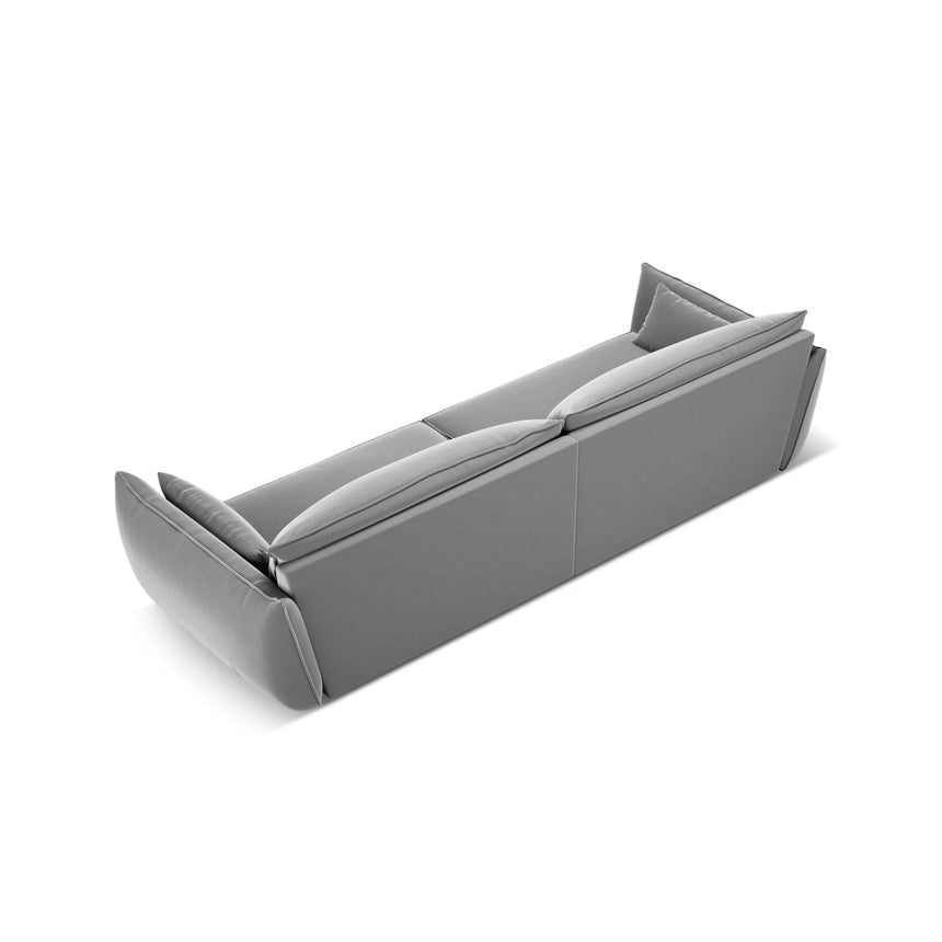 Kaelle 4-Sitzer Sofa mit Bezug aus Samt (Blu10) in Grau, 248x110 cm – Bild 4