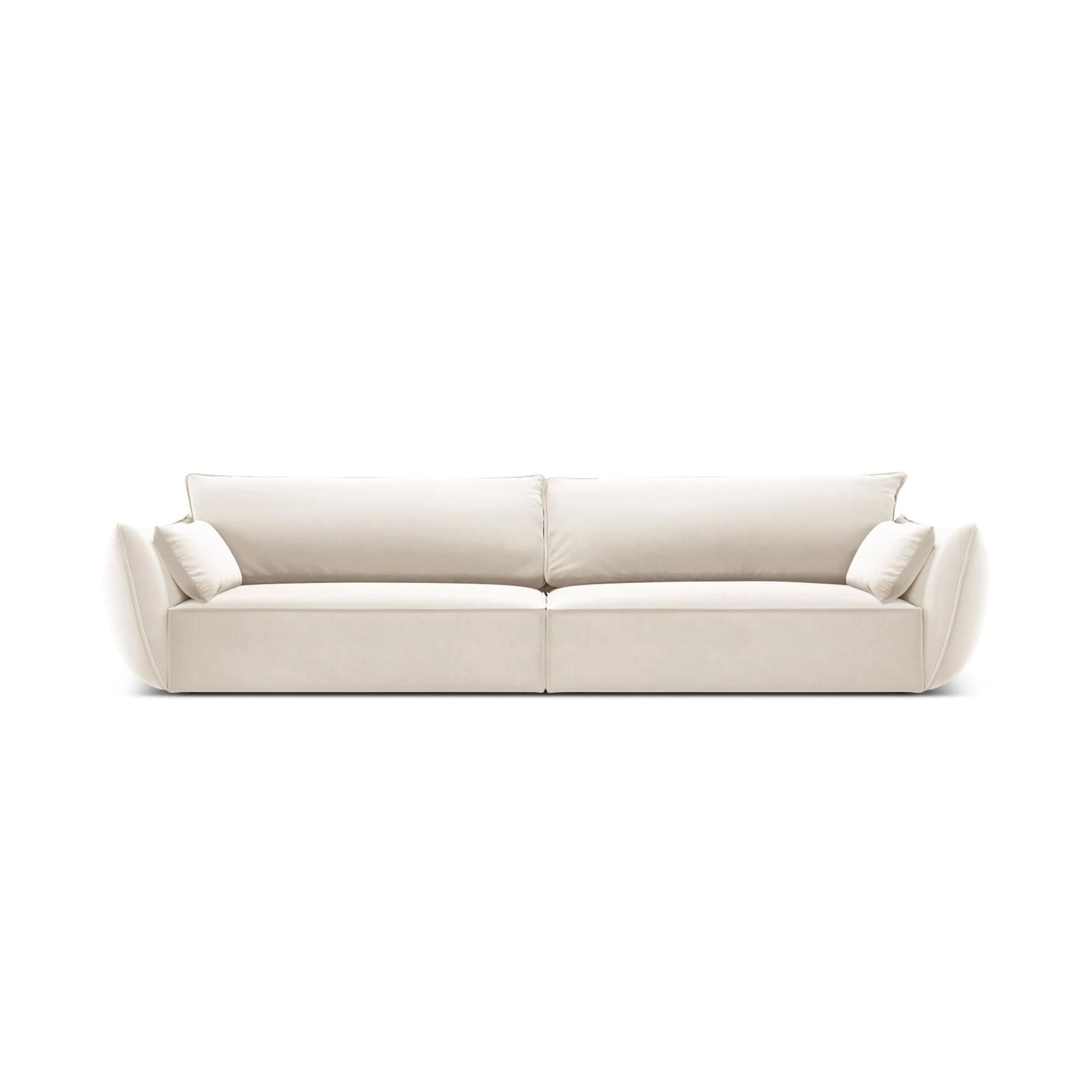 Kaelle 4-Sitzer Sofa mit Bezug aus Samt (Blu22) in Leichtes Beige, 248x110 cm – Bild 1