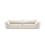 Kaelle 4-Sitzer Sofa mit Bezug aus Samt (Blu22) in Leichtes Beige, 248x110 cm – Bild 1