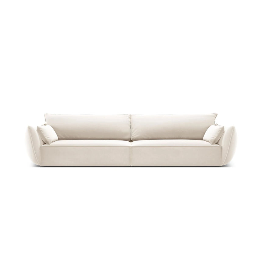 Kaelle 4-Sitzer Sofa mit Bezug aus Samt (Blu22) in Leichtes Beige, 248x110 cm – Bild 1