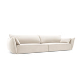 Kaelle 4-Sitzer Sofa mit Bezug aus Samt (Blu22) in Leichtes Beige, 248x110 cm – Bild 3