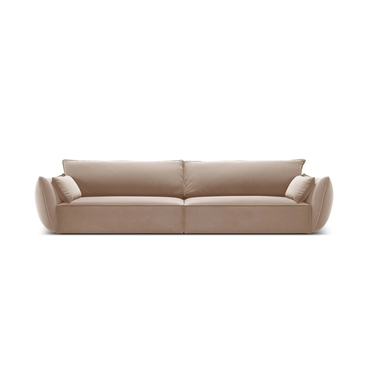 Kaelle 4-Sitzer Sofa mit Bezug aus Samt (Blu28) in Beige, 248x110 cm – Bild 1