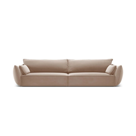 Kaelle 4-Sitzer Sofa mit Bezug aus Samt (Blu28) in Beige, 248x110 cm – Bild 1
