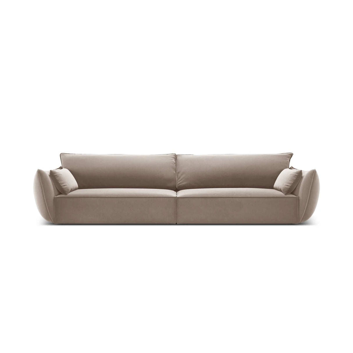 Kaelle 4-Sitzer Sofa mit Bezug aus Samt (Blu40) in Cappuccino, 248x110 cm – Bild 1